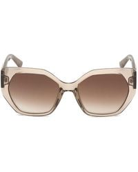 GUESS EYEWEAR - Leopard-Print Geometric-Frame Sunglasses - Lyst