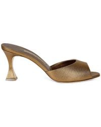 Manolo Blahnik - Jadaron Lizard-Effect Leather Mules - Lyst