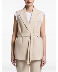Peserico - Belted Sleeveless Jacket - Lyst