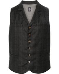 Eleventy - Checked Wool Waistcoat - Lyst