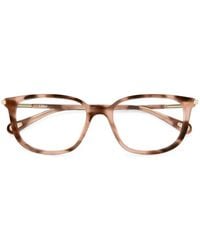Chloé - Tortoiseshell-Effect Rectangle-Frame Glasses - Lyst
