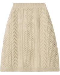 Burberry - Ekd Aran Knit Wool Skirt - Lyst