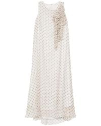 P.A.R.O.S.H. - Ruffled Polka-Dot Midi Dress - Lyst