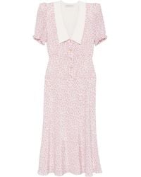 Alessandra Rich - Vestido midi con estampado floral - Lyst