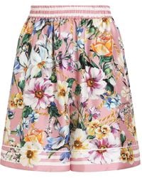 Dolce & Gabbana - フローラル サテンショートパンツ - Lyst