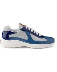 Prada - Patent-Leather And Technical-Fabric America's Cup Sneakers - Lyst