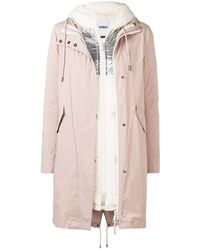 Yves Salomon Layered Hooded Coat - Pink