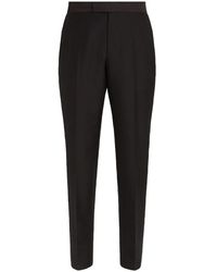 ZEGNA - Wool-Mohair Tailored Trousers - Lyst