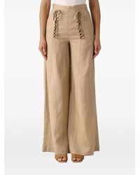 Twinset - Lace-Up Wide-Leg Trousers - Lyst