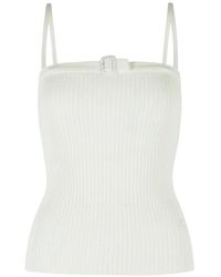 Courreges - Ribgebreide Top Met Gesp - Lyst