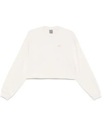 New Balance - Logo-Embroidered Cropped Sweatshirt - Lyst