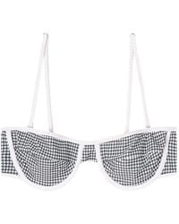 DIESEL - Bikini Top With Houndstooth Print - Lyst