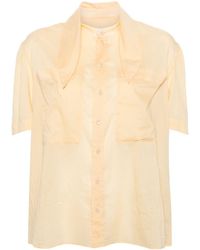 Lemaire - Attached-scarf Cotton Shirt - Lyst