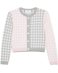 Thom Browne - Gingham-Check Wool Cardigan - Lyst