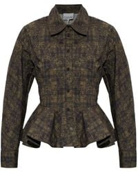 Ganni - Haut Péplum À Fleurs - Lyst