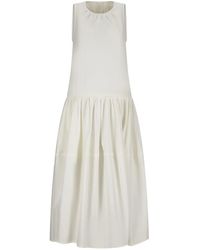 Jil Sander - Gathered-Skirt Sleeveless Dress - Lyst
