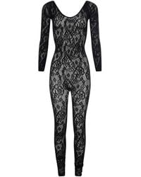 Wolford - Floral-Lace Semi-Sheer Jumpsuit - Lyst