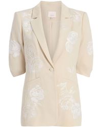 Cinq À Sept - Embroidered Floral Short Sleeve Blazer - Lyst