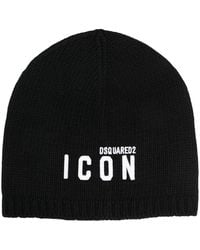 DSquared² - Logo-Embroidered Wool Beanie - Lyst