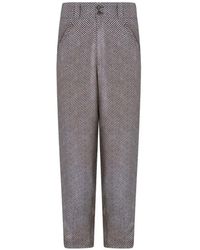 Giorgio Armani - Micro-Pattern Tapered Trousers - Lyst