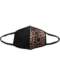 Dolce & Gabbana Leopard-print Face Mask - Black
