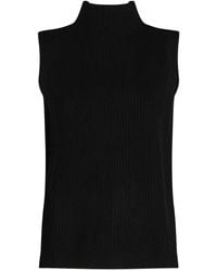 Kujten - Top Smanicato A Coste Con Collo Alto - Lyst