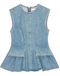 Remain - Peplum Sleeveless Denim Top - Lyst