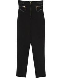 Elisabetta Franchi - Pantalon Droit À Détails De Zips - Lyst