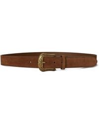 Ralph Lauren - Tooled-Buckle Suede Belt - Lyst