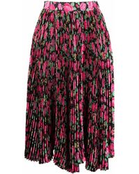 Balenciaga - Falda plisada con motivo floral - Lyst