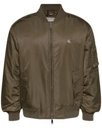 Calvin Klein - Ck Logo-Print Zip-Up Bomber Jacket - Lyst