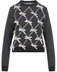 Moschino - Bow Appliques Knitted Sweater - Lyst