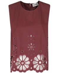 MEIMEIJ - Broderie-Anglaise Sleeveless Blouse - Lyst