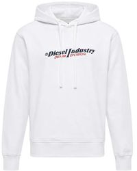 DIESEL - Logo-Print Drawstring Hoodie - Lyst
