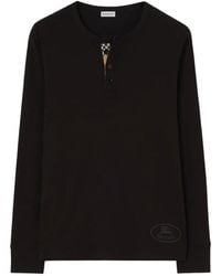 Burberry - Long Sleeved Crewneck Top - Lyst