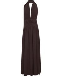 Nicholas - Arella Halter-Neck Gathered Maxi Dress - Lyst