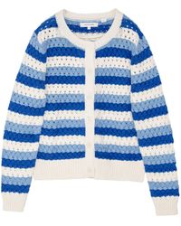 Chinti & Parker - Striped Crochet Cotton Cardigan - Lyst