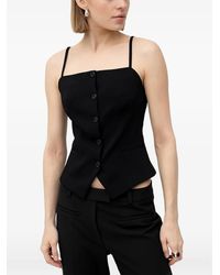 HUGO - Top tipo camisola con botones - Lyst