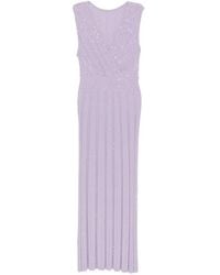 D.exterior - Sequin-Embellished Ribbed-Knit Maxi Dress - Lyst