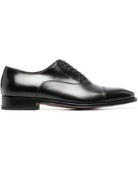 Santoni - Polished Leather Oxford Shoes - Lyst