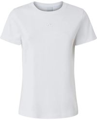 Pinko - T-Shirt Met Geborduurde Bloemen - Lyst