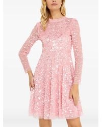 Needle & Thread - Vestido Corto Amelia Con Aplique De Lentejuelas - Lyst