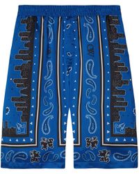 Off-White c/o Virgil Abloh - Off- Nautical Viscose Bermuda Shorts With Print - Lyst