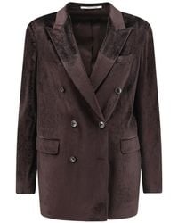 Tagliatore - Blazer Côtelé À Boutonnière Croisée - Lyst