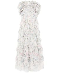 Needle & Thread - Abito Da Sera Hydrangea Genevieve Con Ruches - Lyst