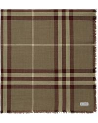 Burberry - Wide Reversible Check Wool-Silk Scarf - Lyst