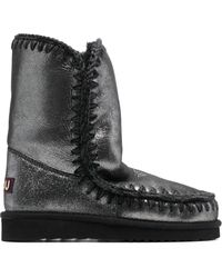 Mou - Metallic Whipstitch-Trim Boots - Lyst