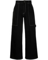 Stella McCartney - Contrasting Stitching Wide-Leg Jeans - Lyst