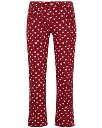 R13 - Heart-Print Cropped Trousers - Lyst