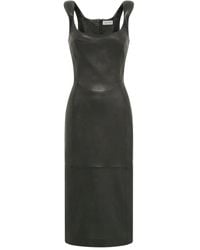 Marine Serre - Glossy Moon Leather Midi Dress - Lyst